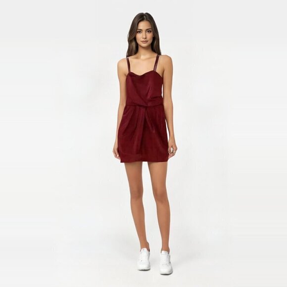 Reitmans Red Satin Cocktail Dress w Removable Straps Sz 3 - Picture 4 of 11